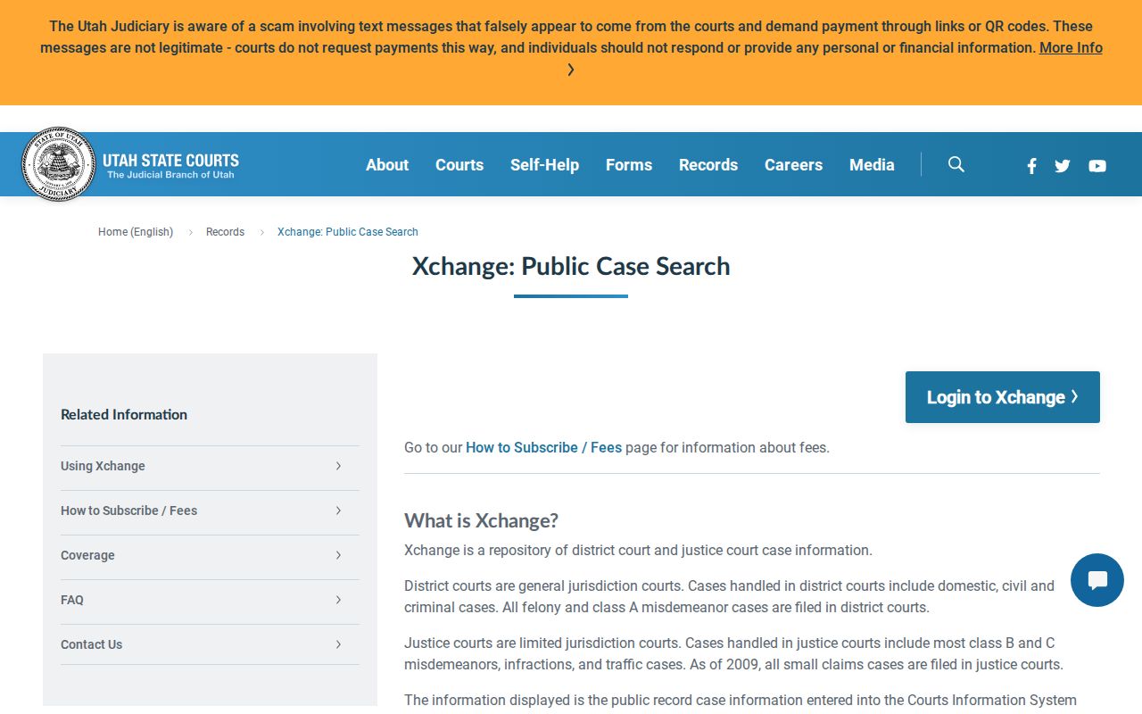 Piute County active warrant records, Utah Courts public case repository