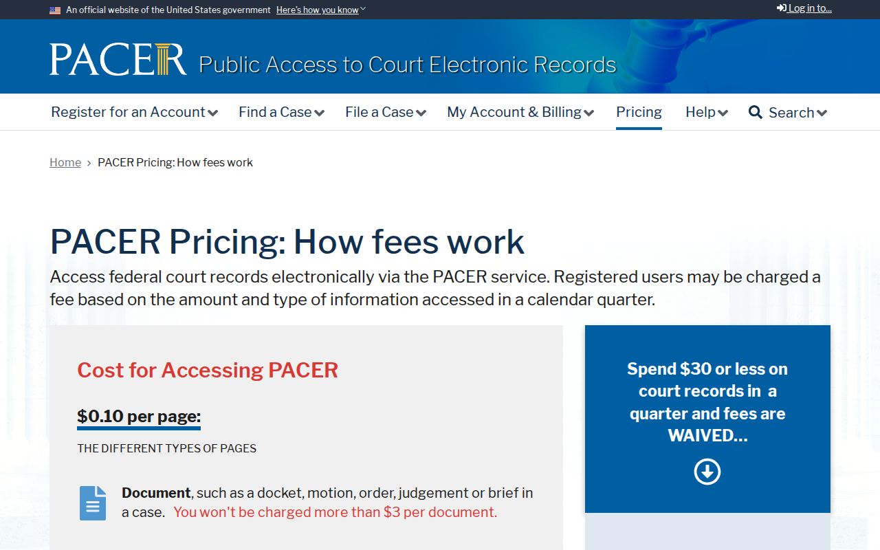 Piute County arrest warrant records, official PACER fee and access information